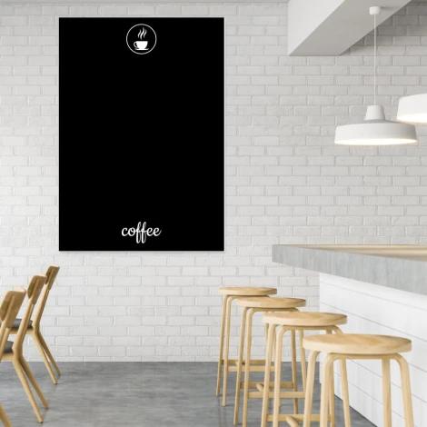 Chalkboard coffee 054 - Styled in a modern kitchen with light-colored walls and minimalist furniture.