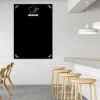 Chalkboard menu for restaurants 064 - Modern kitchen decor with light-colored walls and simple wooden furniture.