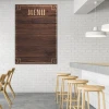 Chalkboard menu 036 - Kitchen decor with light-colored walls and wooden furniture elements.