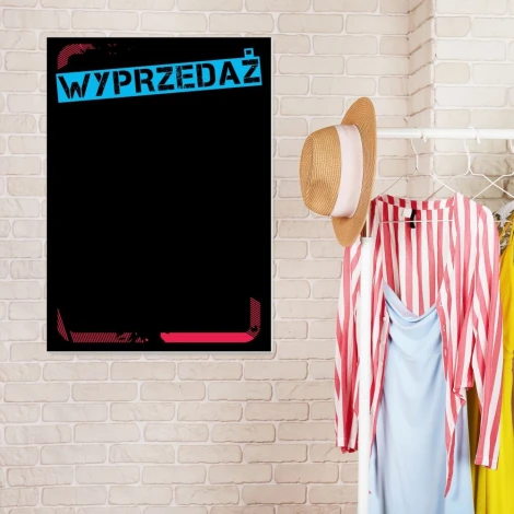 Chalkboard sale 061 - Hallway arrangement with light-colored walls and clothing hangers nearby.