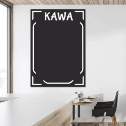 Chalkboard with coffee price print 012 - Simple black board with white frames and the word COFFEE.