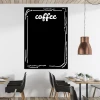 Chalkboard with coffee print 010 - Café decor featuring light-colored walls, wooden elements, and metal accents.