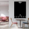 Chalkboard with coffee print 071 - Café decor. Light-colored walls, natural wood furniture.