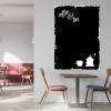 Chalkboard with coffee and tea print 020 - Café decor. Light-colored walls, wooden furniture.
