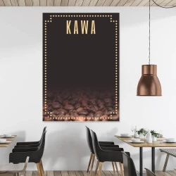 Chalkboard with coffee print 025 - Features coffee beans on a dark background with the word COFFEE at the top.