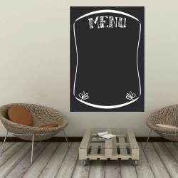 Chalkboard menu 004 - Modern interior design with light-colored walls and wooden flooring.
