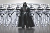 Darth Vader wallpaper with army 8-490 - Graphic design featuring Darth Vader in black surrounded by soldiers.