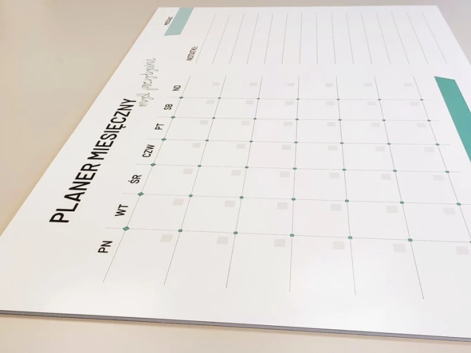 Magnetic dry-erase board Monthly Planner 469 - Graphic design with a simple layout, days of the week, and space for notes.