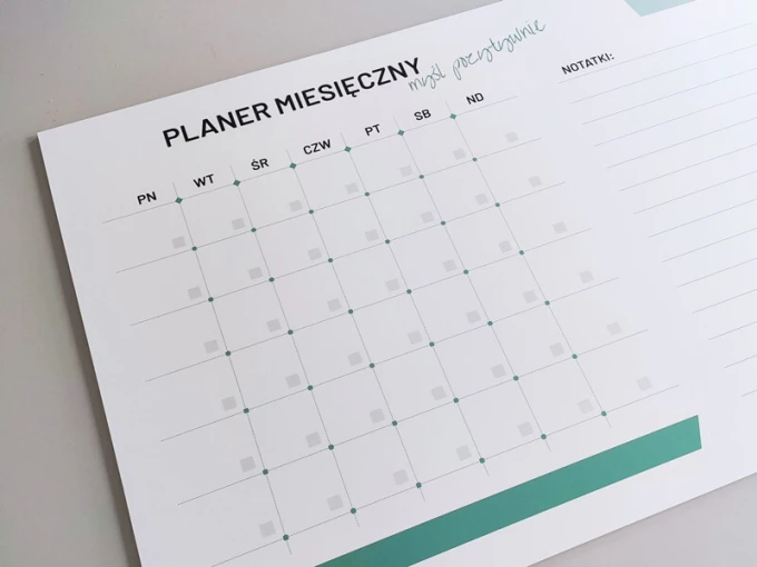 Magnetic dry-erase monthly planner board 469 - Graphic design with a simple grid layout and space for weekdays.