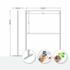 Magnetic dry-erase freestanding board with printed design - horizontal layout. Features a graphic pattern.