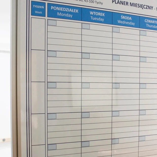Magnetic dry-erase freestanding board with printed design - horizontal layout - Graphic pattern.