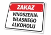 No outside alcohol sign - Graphic design. Simple rectangular sign with a red background and white text.