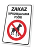 No Dogs Allowed Sign - Rectangular sign with a white background, red circle, and black dog graphic.