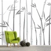 Bamboo wallpaper 051 for the living room - modern interior design with light walls and a green armchair.