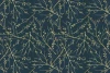 Living room wallpaper branches 014 - Graphic design. Gold branches on a dark blue background.