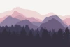 Mountain wallpaper 032 - Graphic design featuring layered mountains in shades of pink and purple.