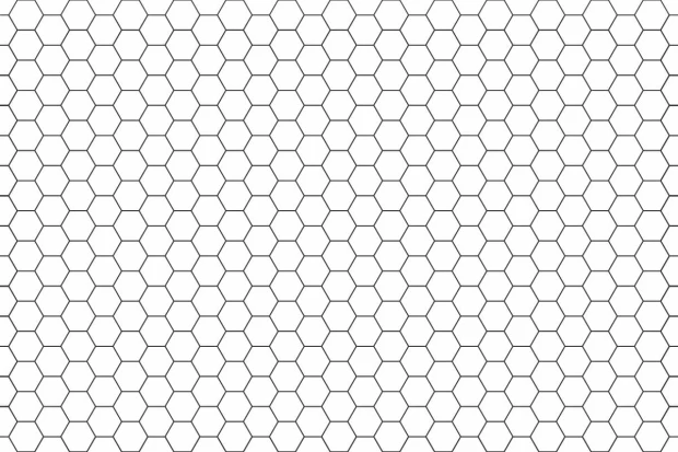 Hexagon wall wallpaper 055 - Graphic pattern with repeating hexagons on a white background.
