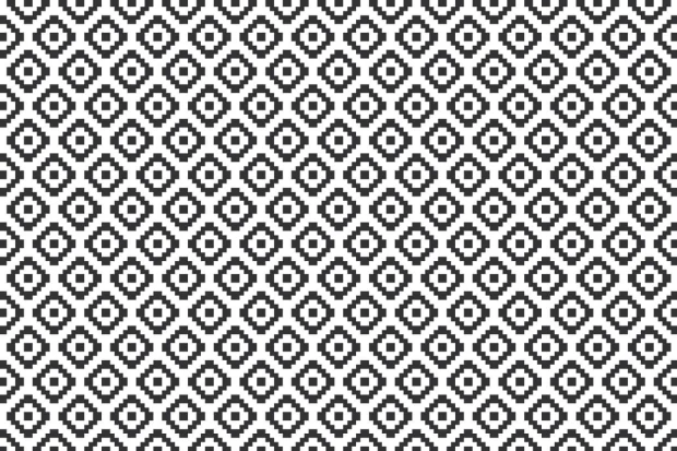 Scandinavian wallpaper 042 - Graphic pattern. Black and white diamonds in a regular layout.