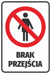 No Entry Sticker N582 - Graphic design. Red circle with a crossed-out human silhouette on a white background.