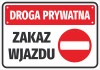 Private Road No Entry Sticker - Graphic Design. Red background with a white no entry sign.