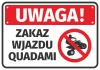 Warning: No Quad Entry Sticker - Graphic design with red background, white text, and crossed-out quad symbol.