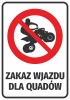 No entry sticker for quads - graphic design. Red circle with a crossed-out quad silhouette. Black text at the bottom.
