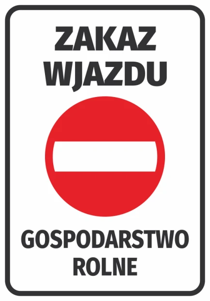 No Entry Sticker for Farms N572 - Red circle with white rectangle on a white background.