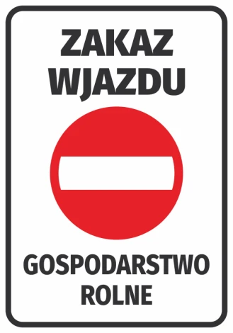 No Entry Sticker for Farms N572 - Red circle with white rectangle on a white background.