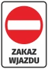 No Entry Sticker - Graphic Design. Round sticker with a red border and a white rectangle in the center.