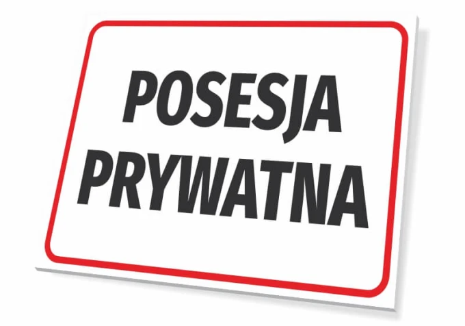 T588 Private Property Sign - Simple rectangular design with large black letters on a white background.