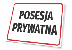 T588 Private Property Sign - Simple rectangular design with large black letters on a white background.