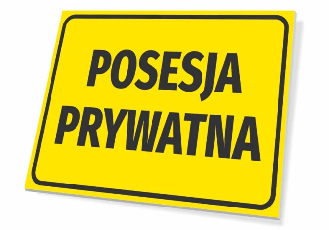 Private Property Sign T589 - Graphic design with yellow background and large black letters "PRIVATE PROPERTY".