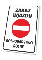 No Entry Sign for Agricultural Farm T572 - Red circle with white rectangle on white background.