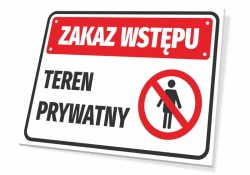No Entry Sign Private Property - Rectangular sign with red text and crossed-out symbol.