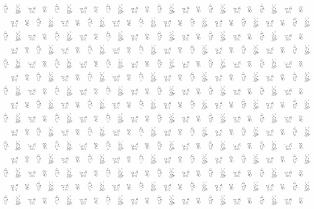 Fox wallpaper for children\'s room 060 - Graphic design with foxes in various poses on a light background.
