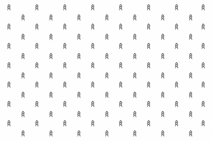 Scandinavian style wallpaper for living room 063 - Graphic pattern with black stylized triangles on a white background.