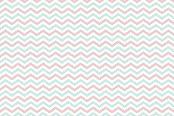 Geometric wall wallpaper 061 - Features zigzag patterns in pink, mint, and white colors.