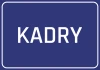Sticker Kadry - Graphic design. Blue background with white "KADRY" text in uppercase letters.