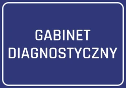 Diagnostic Office Sticker - Graphic design. Simple rectangular shape with white text on a dark background.