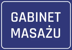 Massage Room Sticker - Graphic design. Simple rectangular shape with white text on a dark background.