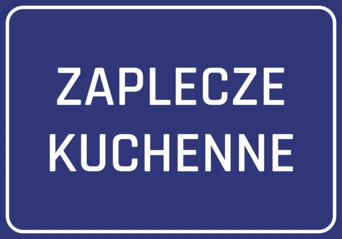 Kitchen Backdrop Sticker - Graphic Design. Blue background with white text "KITCHEN BACKDROP".