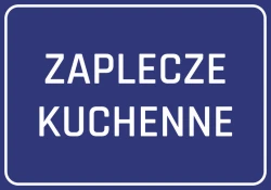Kitchen Backdrop Sticker - Graphic Design. Blue background with white text "KITCHEN BACKDROP".