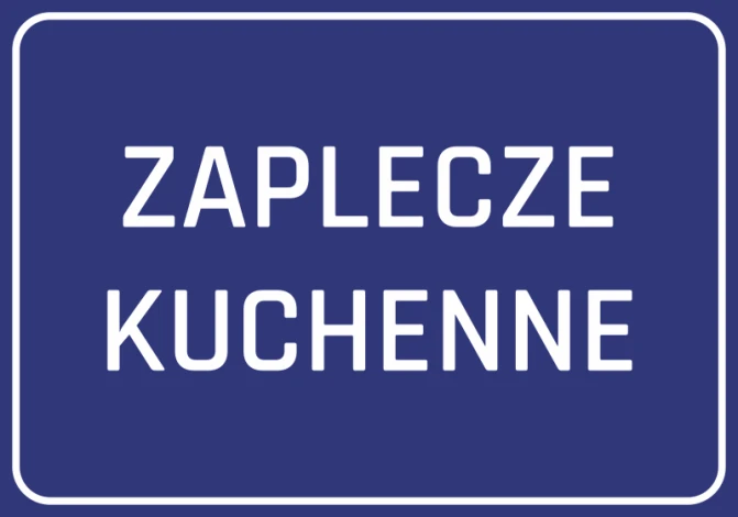 Kitchen Backdrop Sticker - Graphic Design. Blue background with white text "KITCHEN BACKDROP".