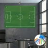 Chalkboard for coaches, soccer field 092 - Office setup with gray walls and modern furniture.