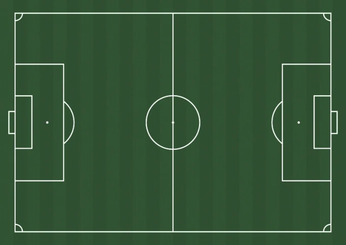 Coaching chalkboard for soccer field 091 - Graphic design. Green background with white soccer field lines.