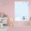 Dry-erase magnetic board for kids, penguin design, perfect for a child\'s room with pink walls and bright decor.