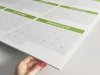 Magnetic dry-erase board, universal yearly calendar 459 - Features a graphic design of a monthly grid.