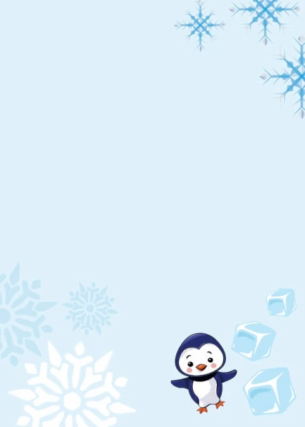 Dry-erase board for kids\' room featuring a penguin design on a light blue background.