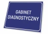Diagnostic Office Sign - Simple rectangular sign with a blue background and white text.
