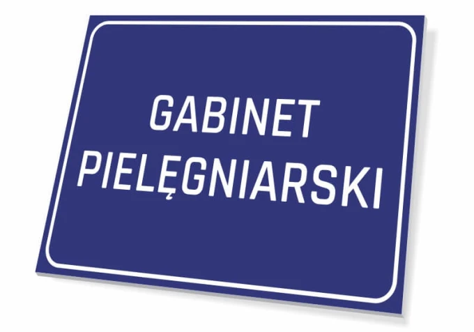 Nursing office sign - Rectangular sign with a blue background and white text.